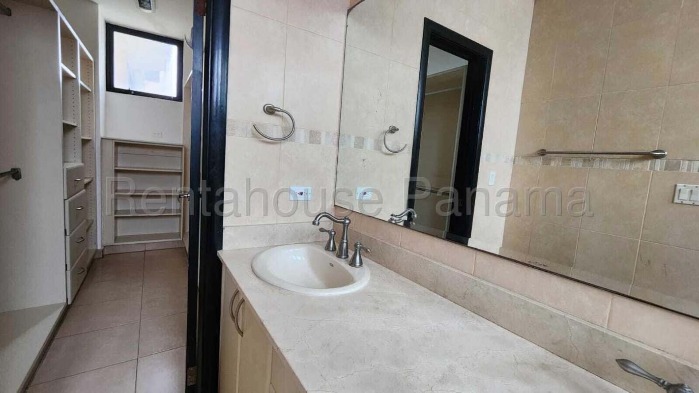 Kitchen with granite countertops in luxury tower apartment at Costa del Este Panama