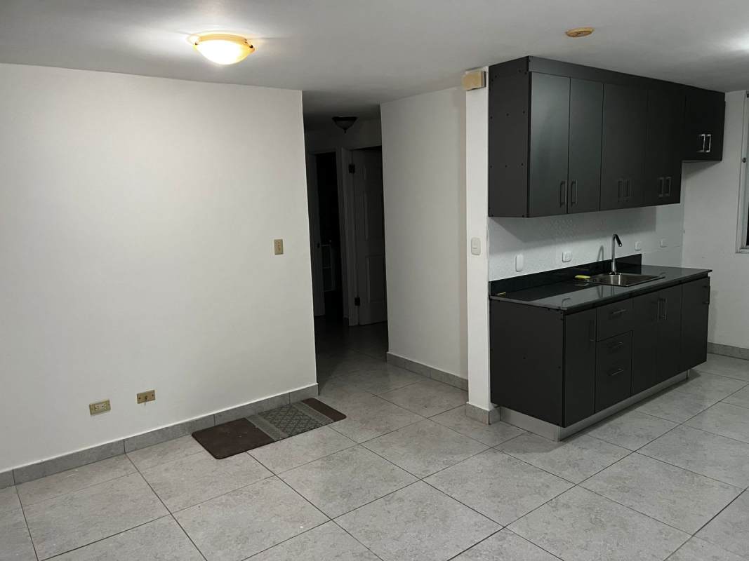 Minimalist kitchen design with black cabinets and sink PH Mystic Hills Panama City