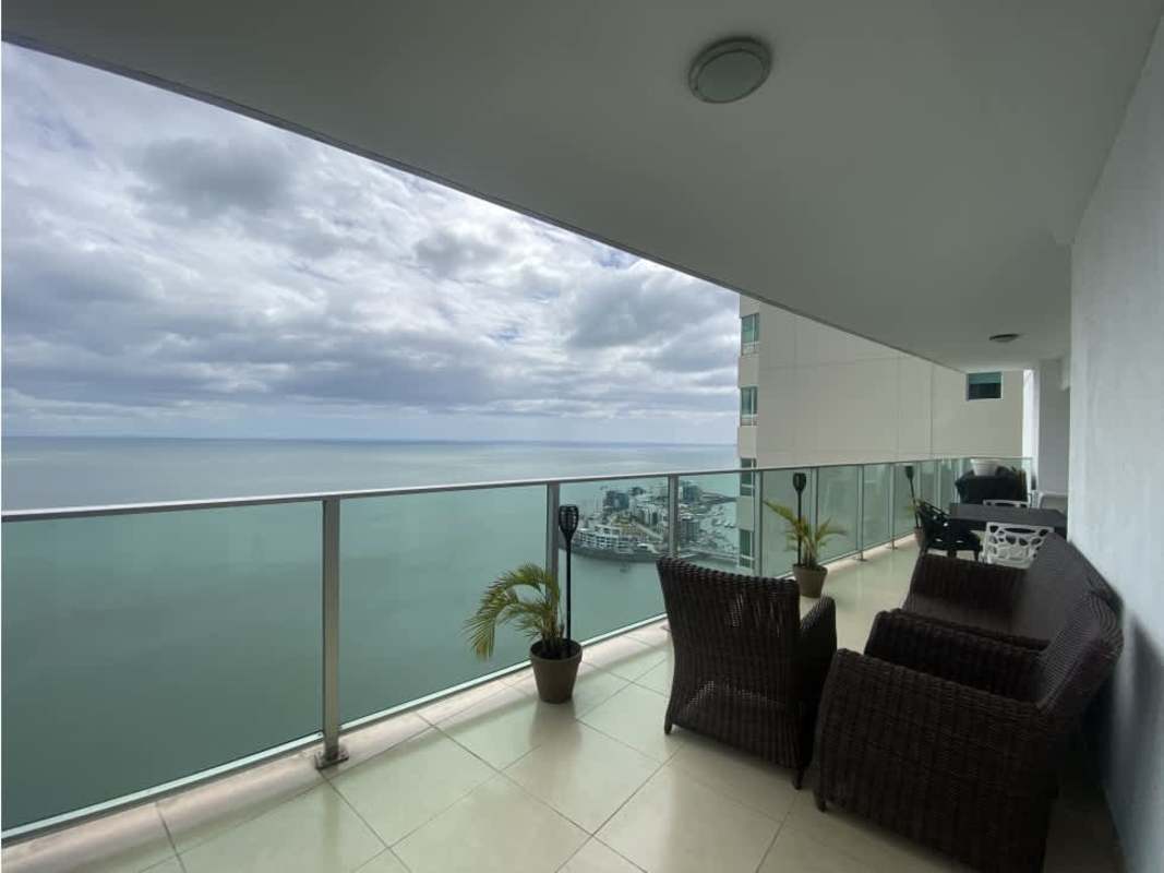 Modern luxury lobby with reception and waiting area Oasis on the Bay Panama