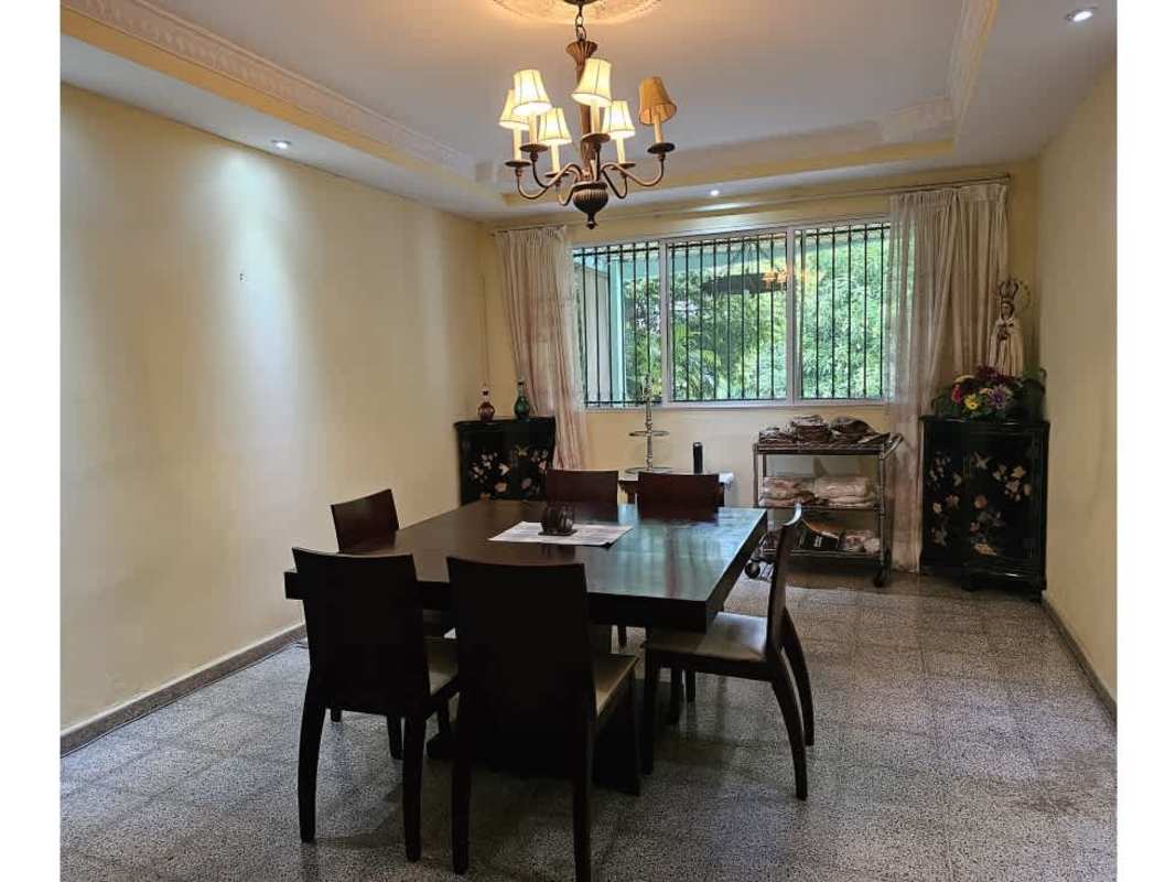 Dining or meeting area with window and chandelier commercial property San Francisco Panama