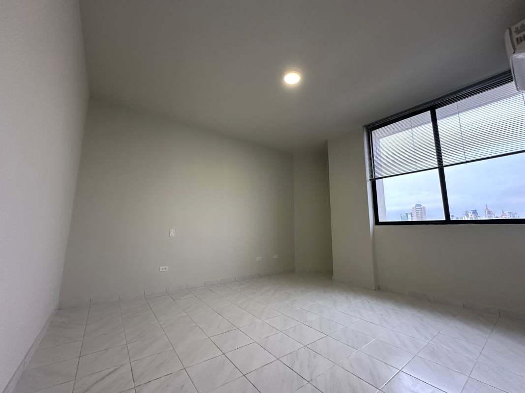 Balcony with panoramic skyline view from PH Vista Tower in Bella Vista Panama City.