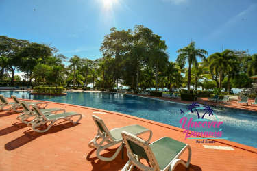 Panoramic view of luxury townhouse with pool facing Mantarraya Golf Costa Blanca Rio Hato Panama