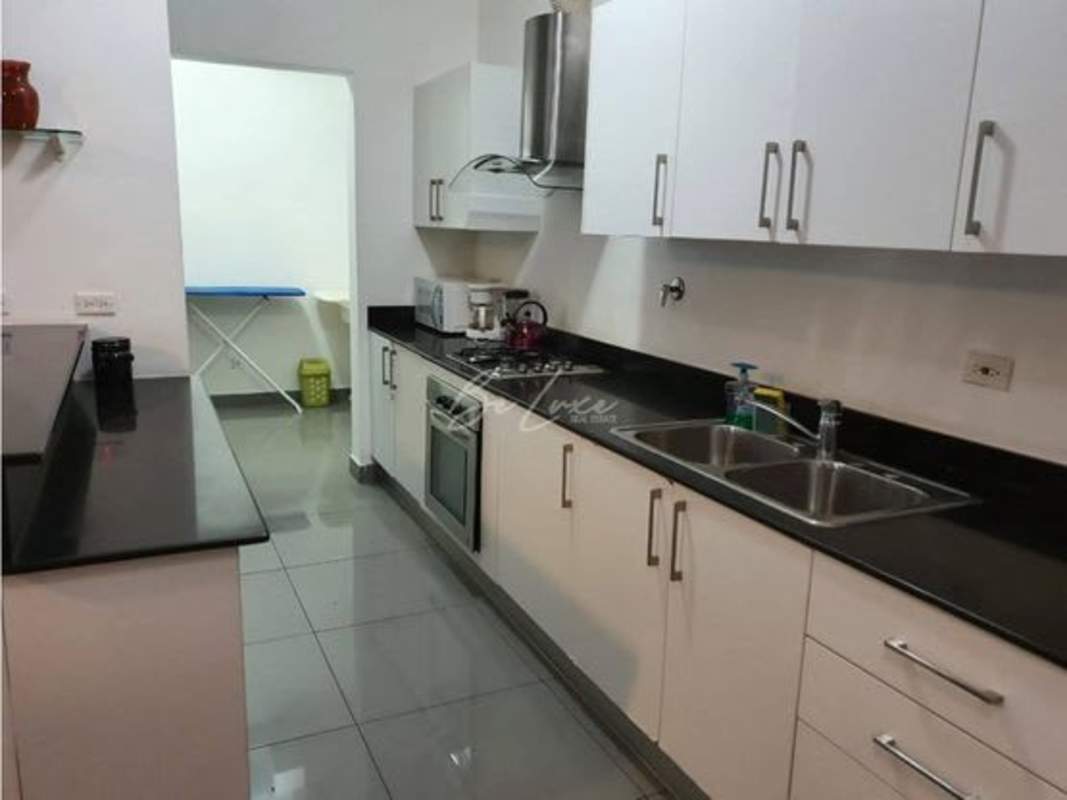Contemporary granite countertop kitchen with appliances at PH Quartier 74 Panama