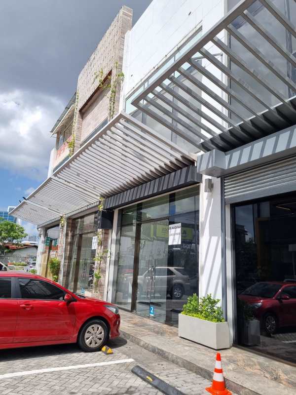 Modern commercial complex corner with parking spaces Via Brasil Obarrio Panama City