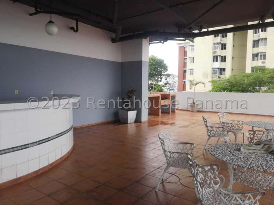 Balcony with city mountain views curved railing PH Villa de Las Fuentes Panama