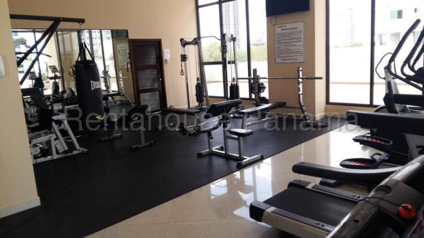 Balcony overlooking Pacific Ocean and skyline PH Costa del Este Tower Panama