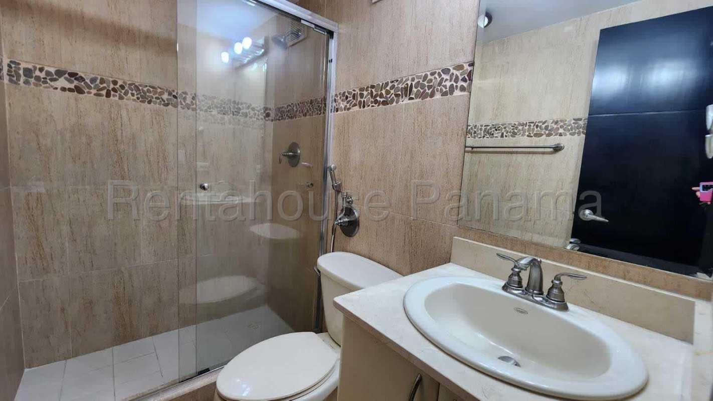 Master bedroom with large windows and closet PH Costa del Este Tower Panama