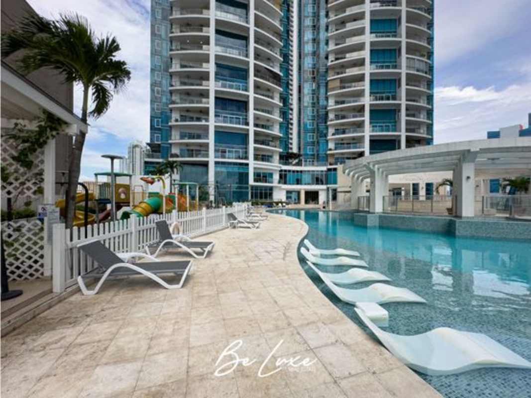 Children playground and modern pool on recreation terrace PH Pacific Village Panama