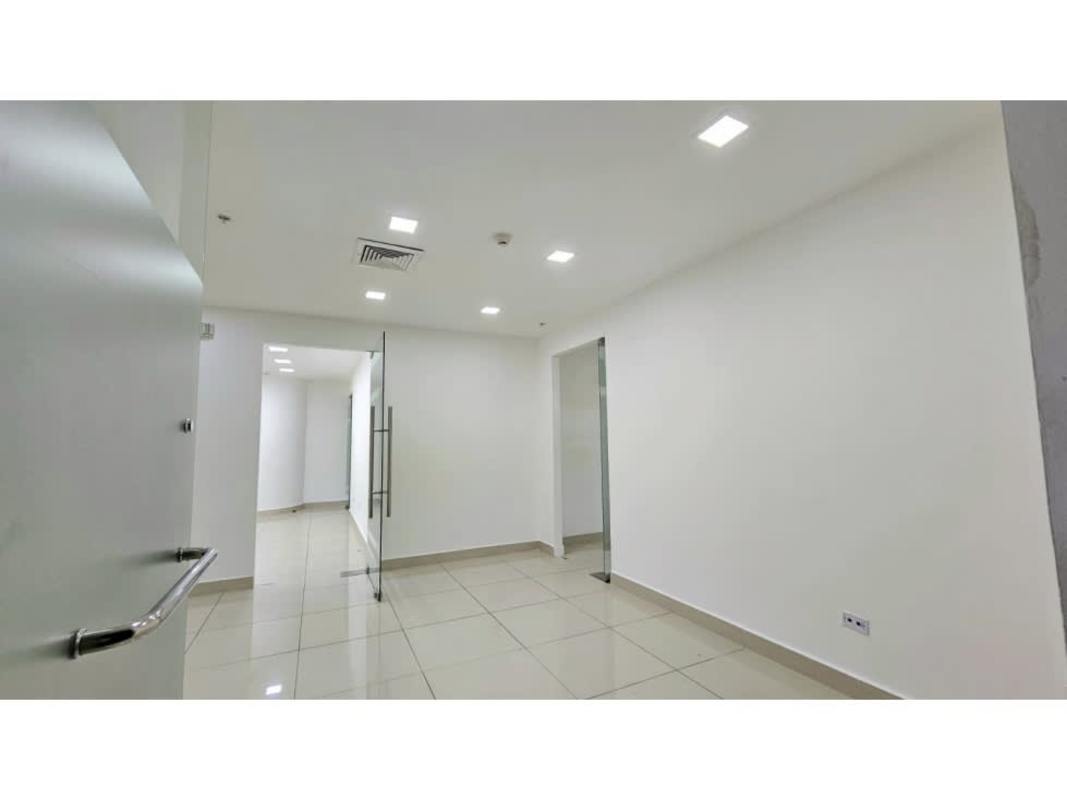 Executive private office with floor-to-ceiling windows and ocean view Punta Pacifica