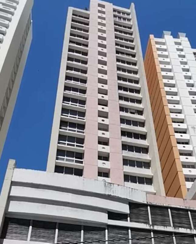 Modern high-rise condo tower Aurora Tower with balconies located in El Cangrejo Panama