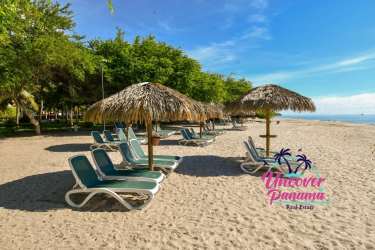 Bright open plan living dining room in Costa Blanca Townhouse Mantarraya Golf Rio Hato Panama