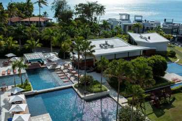 Large wrap-around terrace with panoramic views Rio Mar luxury penthouse Panama beachfront