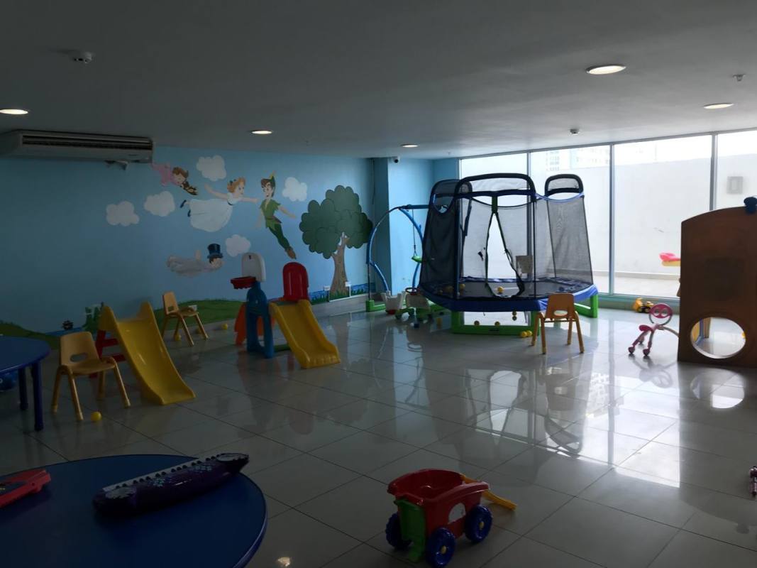 Colorful indoor children’s playground inside PH Metropolitan Park Panama City apartment building