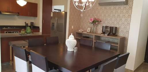 Covered terrace and garden patio area in Puerto Madero Costa Verde house for sale