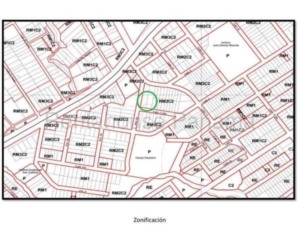Detailed zoning urban map highlighting RM2C2 mixed-use permitted area Parque Lefevre Panama