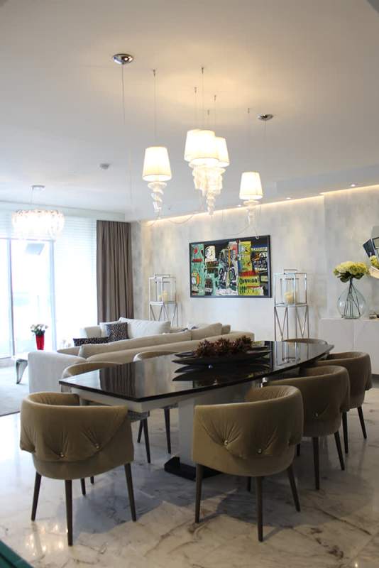 Luxury bedroom with panoramic windows and ocean views PH Ocean House Costa del Este