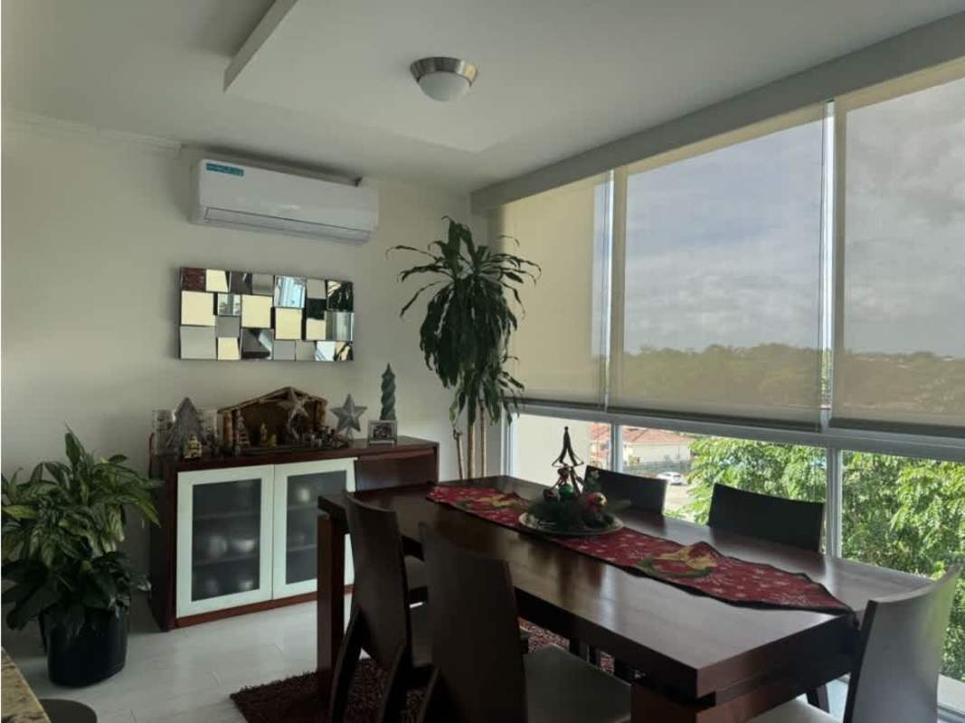 Living dining area with balcony access, panoramic windows, bright natural light PH Pine Hills Albrook apartment sale