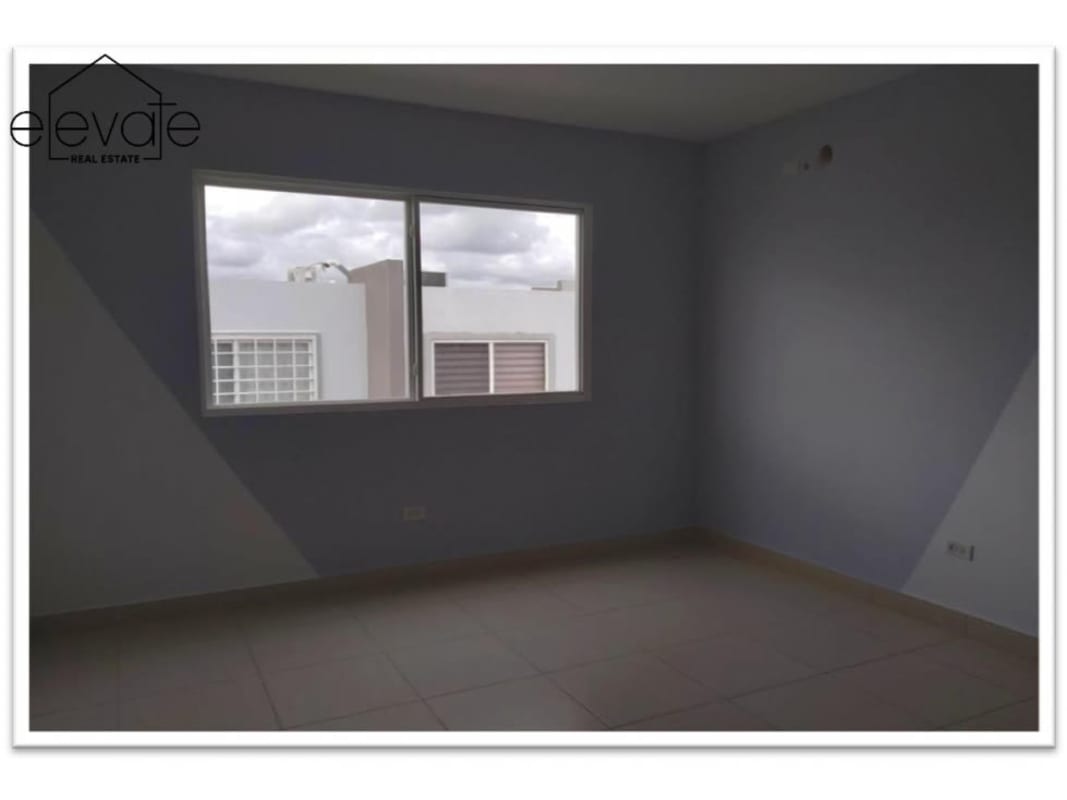 Bedroom with large window light gray walls minimalist design PH Augusta