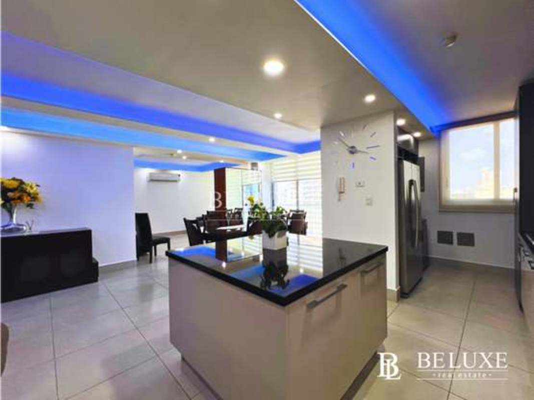 Modern bathroom with glass shower and marble sink counter PH Park City Obarrio Panama City