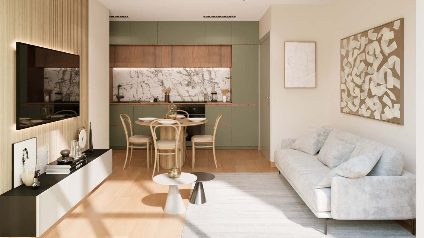 Luxury social cowork lounge space with views at Moderna 360 Marbella Panama City investment condos