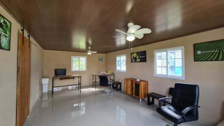 Rural animal enclosure with fencing housing sheep on eco farm Panama