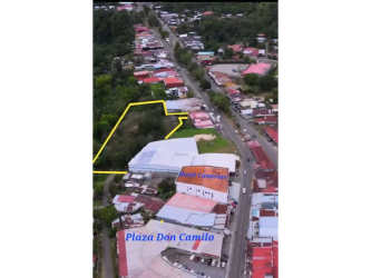 Aerial satellite photo showing Paso Canoas commercial area near border with Costa Rica