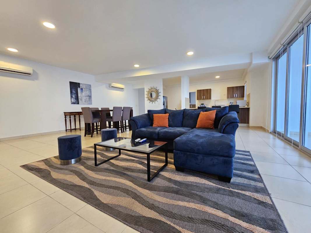 Master bedroom with panoramic ocean views in PH Oasis Punta Pacifica Panama City