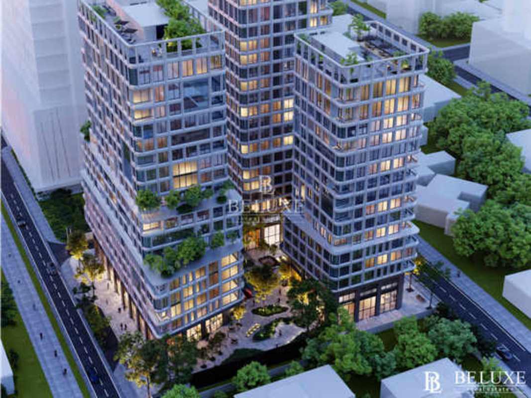 Modern bedroom with floor-to-ceiling windows in PH MOVA Obarrio Panama City