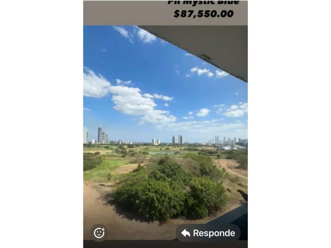 Balcony city skyline view with open landscape in PH Mystic Blue Panama