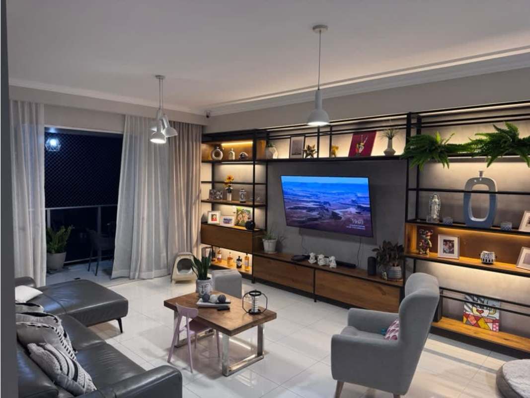 Modern bathroom with glass shower enclosure and vanity in PH Nautica Coco del Mar Panama City