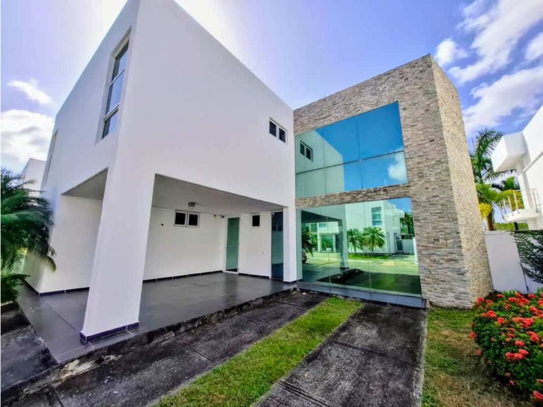 Bright open plan living dining with large windows at PH Costa Esmeralda Costa Sur Panama