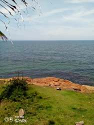 View of sandy Caribbean beach lot with ocean in Nuevo Chagres Costa Abajo Panama