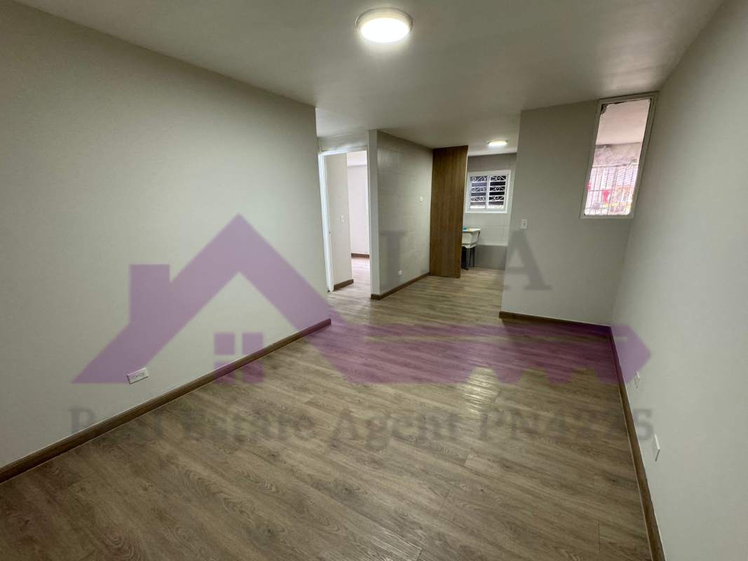 Living room with PVC wood flooring freshly renovated at PH Loma de Miramar Hato Pintado Panama