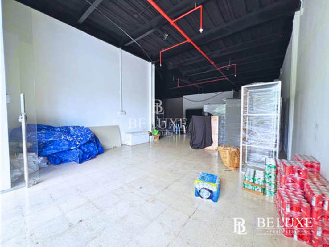 Interior commercial storage and product display area with shelves El Cangrejo Panama