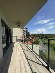 Covered balcony in beachfront apartment with panoramic ocean view at PH Solaria San Carlos Panama