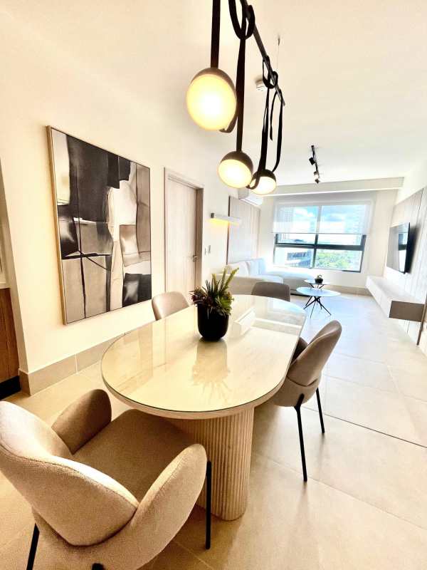 Modern walk-in closet space built-in hangers and shelves in PH Ocean House Santa Maria Panama