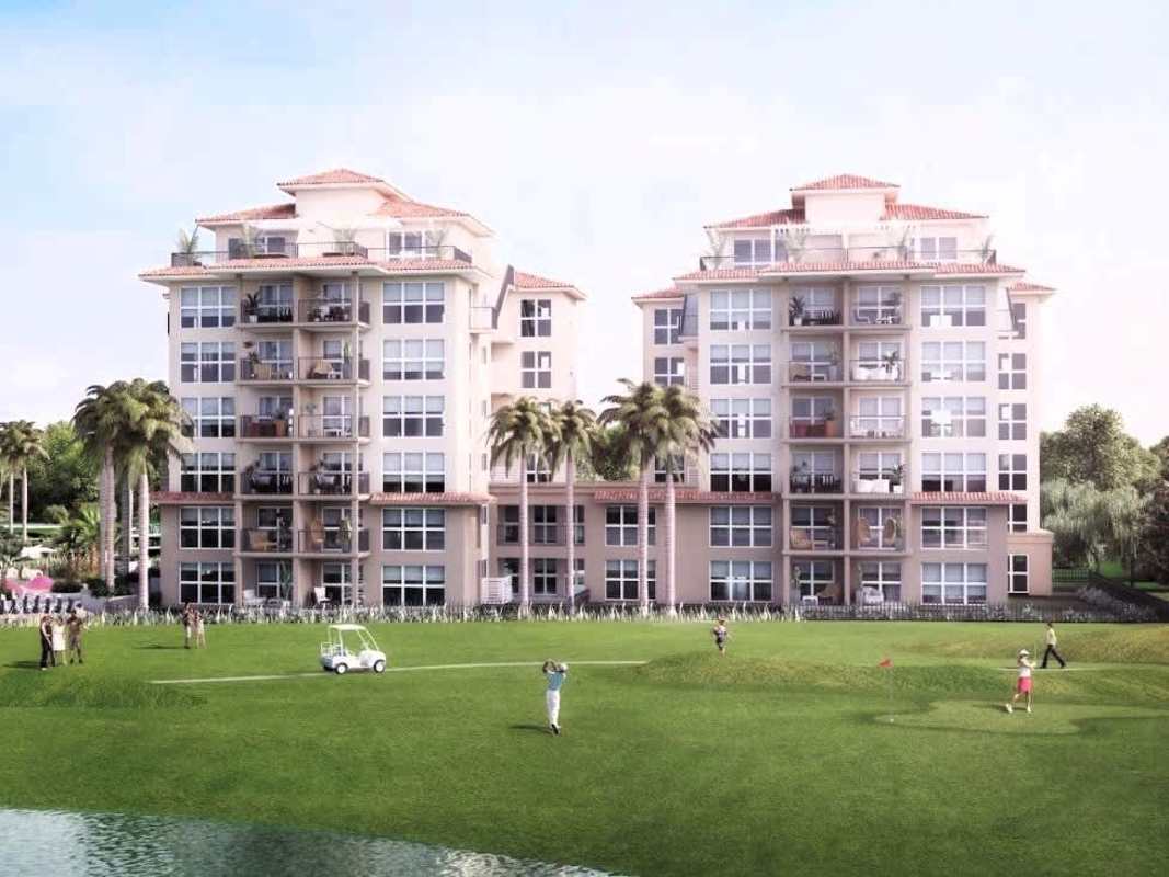 Twin Mediterranean-style condominiums overlooking golf course Santa María Panama