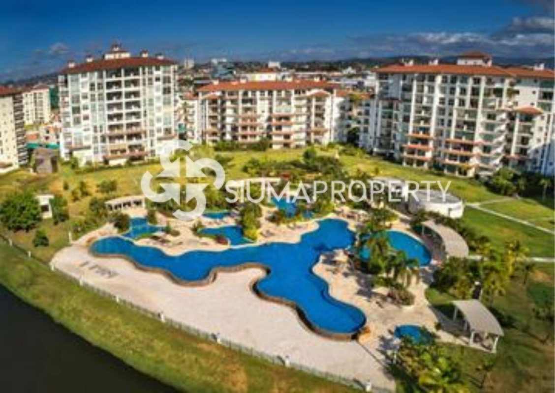 Aerial of resort-style lagoon swimming pools PH The Reserve Santa Maria Panama
