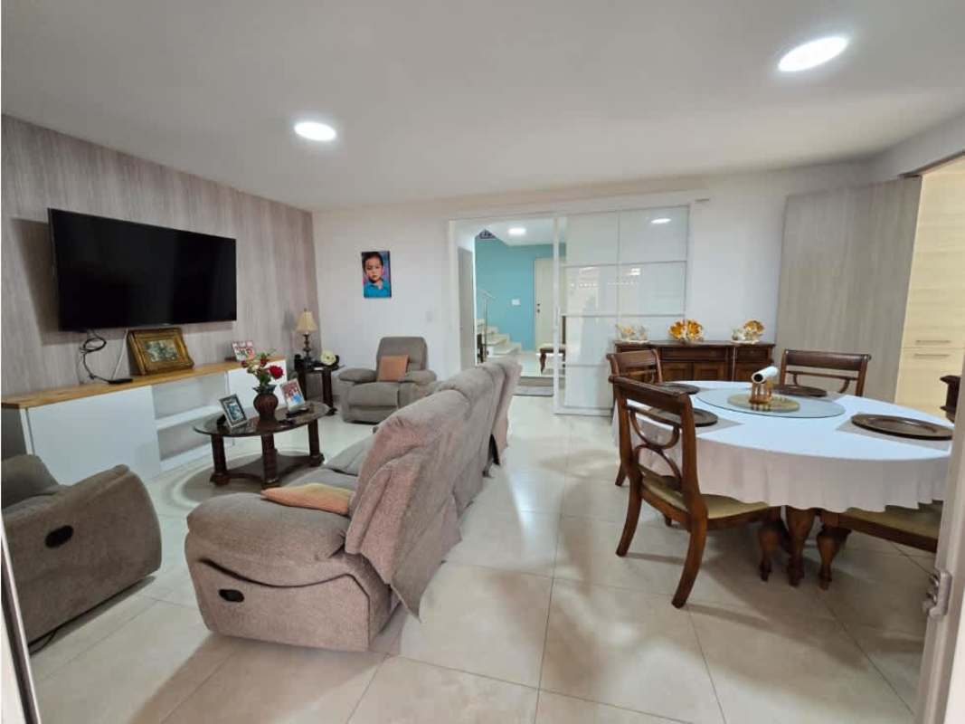 Bright open living room and dining room with modern furniture in Juan Díaz Panama