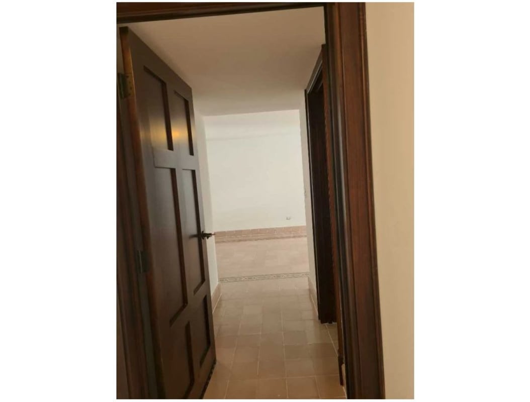 Rooftop terrace with wooden pergola, ocean view and city skyline Casco Viejo Panama