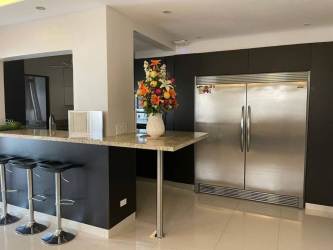 Spacious modern kitchen with granite breakfast bar and stainless appliances PH Woodlands Panama Pacifico