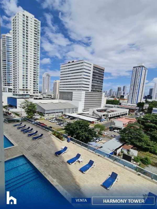 Bathroom with glass-enclosed shower and tile accents PH Harmony Tower Panama City