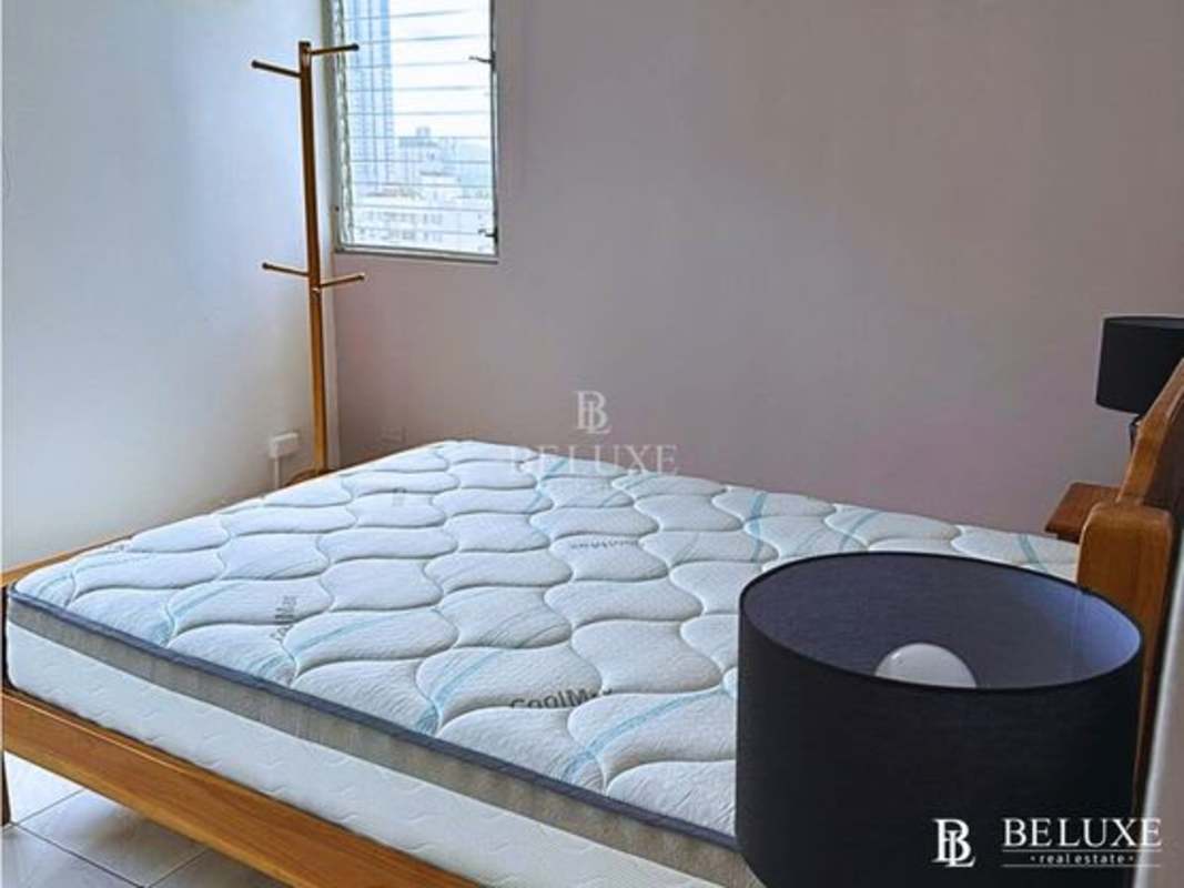 Minimalist bedroom large windows tile floors PH Las Marquesas San Francisco Panama City