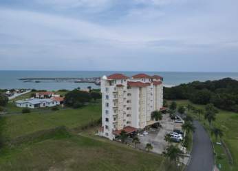 Spacious bedroom with ocean views in Vista Mar Golf Beach Marina condo Nueva Gorgona Panama