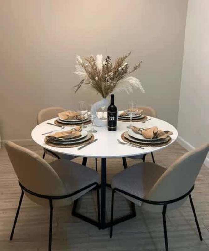 White bathroom with modern fixtures and mirror PH Coco del Mar Panama City