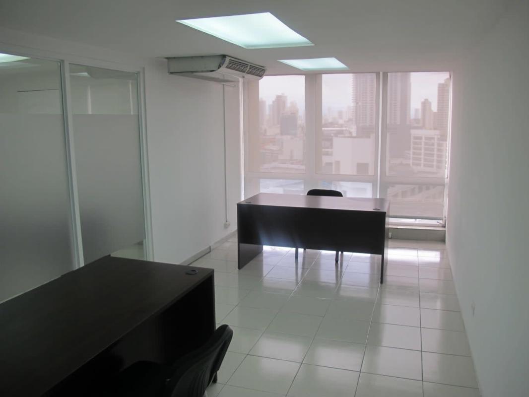 Compact kitchenette with cabinetry and granite counter in commercial office Torre Delta Panama
