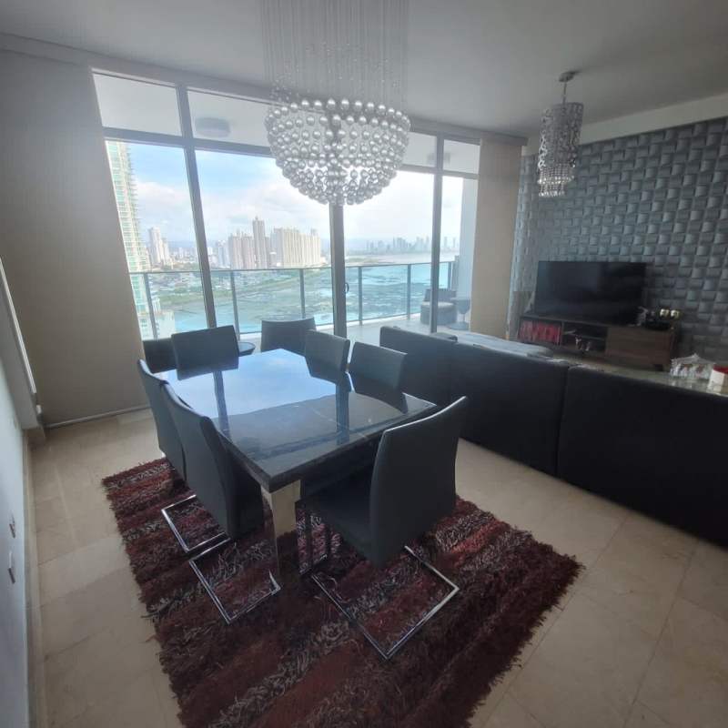 Spacious master bedroom with balcony access ocean view marble floors PH Grand Tower Panama City