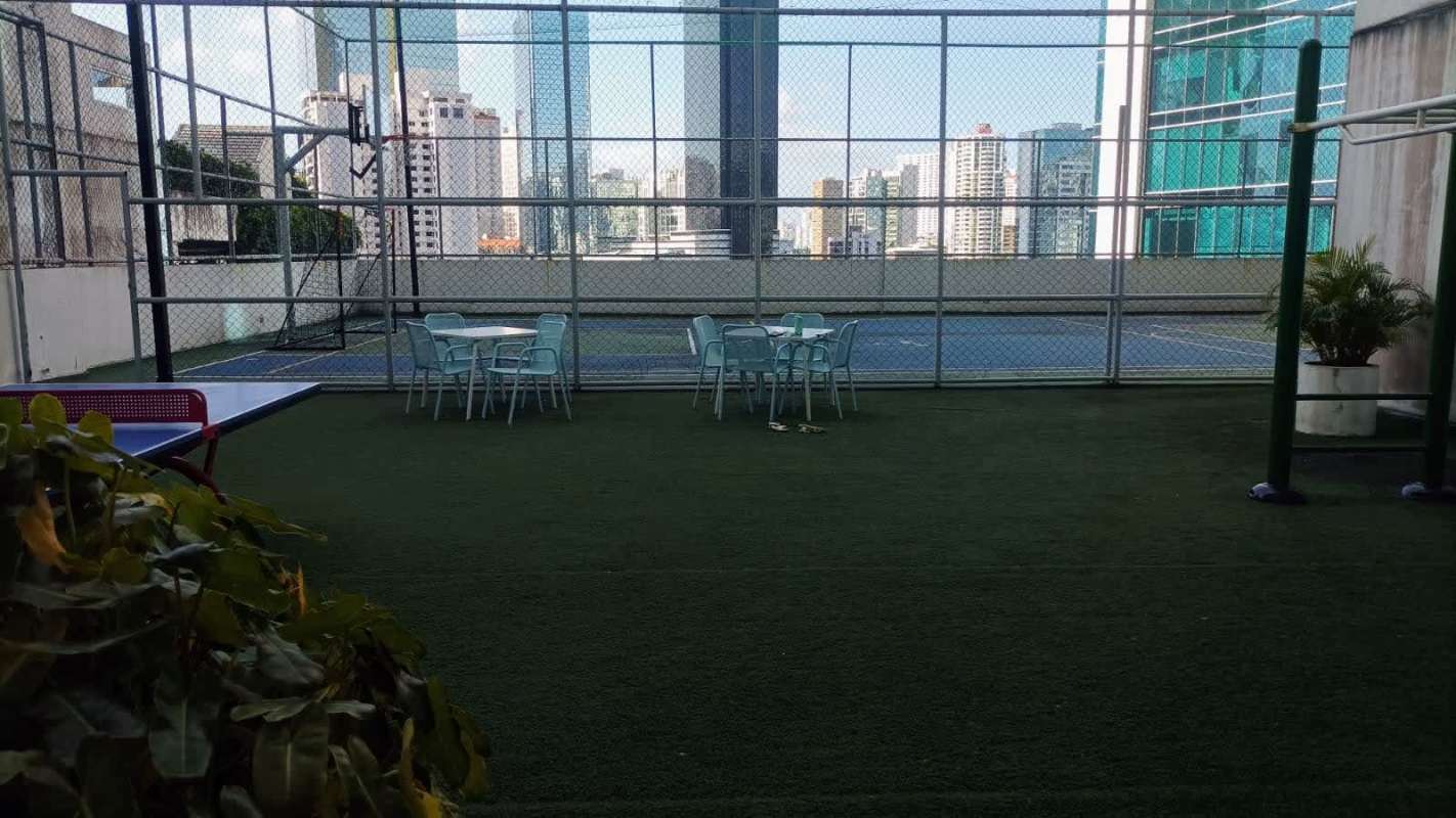 View from balcony of Pacific Ocean and Panama City skyline at PH Waters on the Bay Avenida Balboa