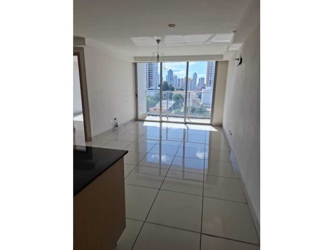 Contemporary furnished lobby with sofa and art at PH Torres de Castilla Panama