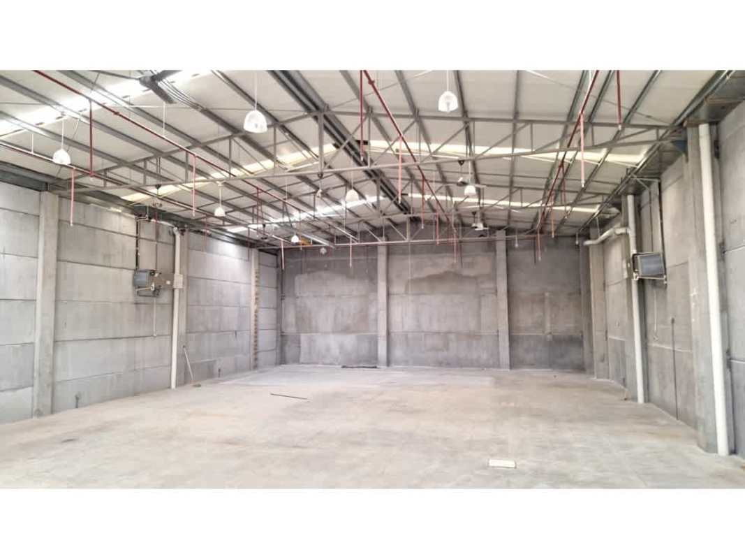 Warehouse entrance with large roller door and bright interior Costa del Este